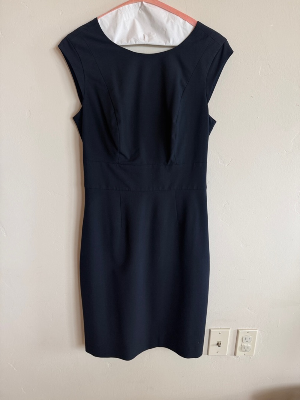 The Limited Navy Cap-Sleeve Midi Sheath Dress